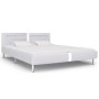 Estructura de cama con LED de cuero sintético blanco 180x200 cm de vidaXL, Camas y somieres - Ref: Foro24-280855, Precio: 216...