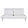 Estructura de cama con LED de cuero sintético blanco 180x200 cm de vidaXL, Camas y somieres - Ref: Foro24-280855, Precio: 216...