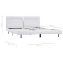 Estructura de cama con LED de cuero sintético blanco 180x200 cm de vidaXL, Camas y somieres - Ref: Foro24-280855, Precio: 216...
