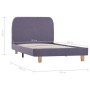 Estructura de cama de tela gris claro 90x200 cm de vidaXL, Camas y somieres - Ref: Foro24-280871, Precio: 90,87 €, Descuento: %