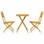 Conjunto bistro 3 pcs Mostaza Acero en Conjuntos de jardín | Comprar online en Foru.es