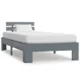 Solid gray pine wood bed frame 90x200 cm by vidaXL, Beds and slatted bases - Ref: Foro24-283166, Price: 90,34 €, Discount: %
