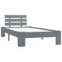 Solid gray pine wood bed frame 90x200 cm by vidaXL, Beds and slatted bases - Ref: Foro24-283166, Price: 90,34 €, Discount: %