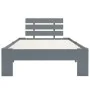 Solid gray pine wood bed frame 90x200 cm by vidaXL, Beds and slatted bases - Ref: Foro24-283166, Price: 90,34 €, Discount: %