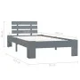 Solid gray pine wood bed frame 90x200 cm by vidaXL, Beds and slatted bases - Ref: Foro24-283166, Price: 90,34 €, Discount: %