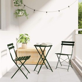 Conjunto de Bistro Plegable 3 pcs Bosque Acero en Conjuntos de jardín | Comprar online en Foru.es