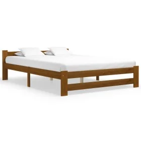 Estructura de cama madera maciza pino marrón miel 160x200 cm de vidaXL, Camas y somieres - Ref: Foro24-322009, Precio: 119,79...