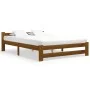 Honey brown solid pine wood bed frame 160x200 cm by vidaXL, Beds and slatted bases - Ref: Foro24-322009, Price: 119,79 €, Dis...
