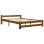Honey brown solid pine wood bed frame 160x200 cm by vidaXL, Beds and slatted bases - Ref: Foro24-322009, Price: 119,79 €, Dis...
