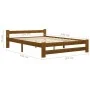 Honey brown solid pine wood bed frame 160x200 cm by vidaXL, Beds and slatted bases - Ref: Foro24-322009, Price: 119,79 €, Dis...
