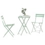 Conjunto de Bistro Plegable 3 pcs Verde Espuma de Mar Acero en Conjuntos de jardín | Comprar online en Foru.es