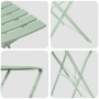 Conjunto de Bistro Plegable 3 pcs Verde Espuma de Mar Acero en Conjuntos de jardín | Comprar online en Foru.es