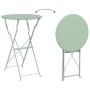 Conjunto de Bistro Plegable 3 pcs Verde Espuma de Mar Acero en Conjuntos de jardín | Comprar online en Foru.es