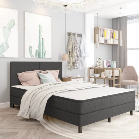 Estructura de cama Box Spring tela gris 140x200 cm de vidaXL, Camas y somieres - Ref: Foro24-287456, Precio: 139,13 €, Descue...