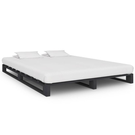 Estructura de cama de palés madera maciza pino gris 140x200 cm de vidaXL, Camas y somieres - Ref: Foro24-285251, Precio: 139,...