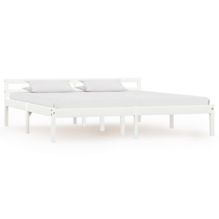 Estructura de cama de madera maciza de pino blanco 180x200 cm de vidaXL, Camas y somieres - Ref: Foro24-283189, Precio: 162,1...