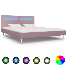 Bettgestell mit LED-Stoff in Rosa, 180 x 200 cm von vidaXL, Betten und Lattenroste - Ref: Foro24-280980, Preis: 214,56 €, Rab...