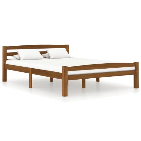 Solid pine wood bed frame honey brown 120x200 cm by vidaXL, Beds and slatted bases - Ref: Foro24-322077, Price: 113,03 €, Dis...