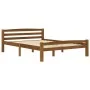 Solid pine wood bed frame honey brown 120x200 cm by vidaXL, Beds and slatted bases - Ref: Foro24-322077, Price: 113,03 €, Dis...