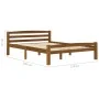 Solid pine wood bed frame honey brown 120x200 cm by vidaXL, Beds and slatted bases - Ref: Foro24-322077, Price: 113,03 €, Dis...