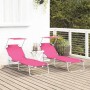Tumbona 2 pcs Rosa 58 x 188 x 77 cm Poliéster en Tumbonas | Comprar online en Foru.es