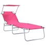 Tumbona 2 pcs Rosa 58 x 188 x 77 cm Poliéster en Tumbonas | Comprar online en Foru.es