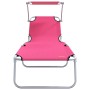 Tumbona 2 pcs Rosa 58 x 188 x 77 cm Poliéster en Tumbonas | Comprar online en Foru.es