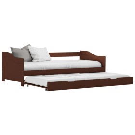Estructura de sofá cama madera de pino marrón 90x200 cm de vidaXL, Camas y somieres - Ref: Foro24-283152, Precio: 191,95 €, D...
