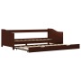 Estructura de sofá cama madera de pino marrón 90x200 cm de vidaXL, Camas y somieres - Ref: Foro24-283152, Precio: 191,95 €, D...