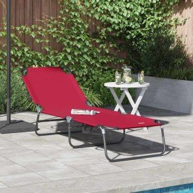 Tumbona plegable Rojo 188 x 57 x 86.5 cm Poliéster en Tumbonas | Comprar online en Foru.es