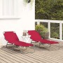 Tumbona plegable 2 pcs Rojo 188 x 57 x 86.5 cm Poliéster en Tumbonas | Comprar online en Foru.es