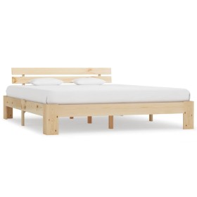 Estructura de cama de madera maciza de pino 160x200 cm de vidaXL, Camas y somieres - Ref: Foro24-283164, Precio: 187,99 €, De...