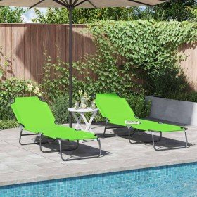 Tumbona plegable 2 pcs Verde 188 x 57 x 86.5 cm Poliéster en Tumbonas | Comprar online en Foru.es