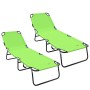 Tumbona plegable 2 pcs Verde 188 x 57 x 86.5 cm Poliéster en Tumbonas | Comprar online en Foru.es