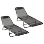 Tumbona plegable 2 pcs Negro 182 x 55 x 85.5 cm Textileno en Tumbonas | Comprar online en Foru.es