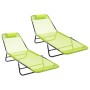 Tumbona plegable 2 pcs Verde 182 x 55 x 85.5 cm Textileno en Tumbonas | Comprar online en Foru.es