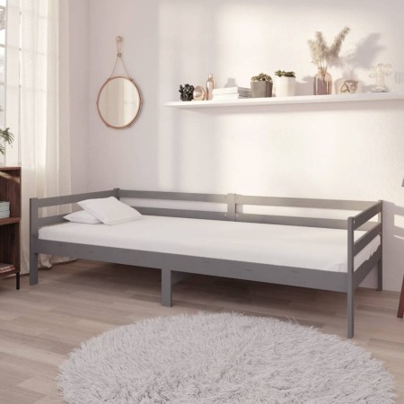 Sofá cama con colchón madera de pino maciza gris 90x200 cm de vidaXL, Camas y somieres - Ref: Foro24-3083561, Precio: 290,47 ...