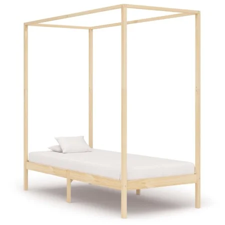 Estructura de cama con dosel madera maciza pino 90x200 cm de vidaXL, Camas y somieres - Ref: Foro24-283250, Precio: 156,07 €,...