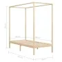 Estructura de cama con dosel madera maciza pino 90x200 cm de vidaXL, Camas y somieres - Ref: Foro24-283250, Precio: 156,07 €,...