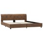 Estructura de cama de piel de ante artificial marrón 160x200 cm de vidaXL, Camas y somieres - Ref: Foro24-284892, Precio: 220...