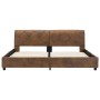 Estructura de cama de piel de ante artificial marrón 160x200 cm de vidaXL, Camas y somieres - Ref: Foro24-284892, Precio: 220...