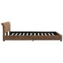 Estructura de cama de piel de ante artificial marrón 160x200 cm de vidaXL, Camas y somieres - Ref: Foro24-284892, Precio: 220...