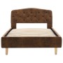 Estructura de cama de piel de ante artificial marrón 90x200 cm de vidaXL, Camas y somieres - Ref: Foro24-284936, Precio: 143,...