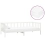 Sofá cama con colchón madera de pino maciza blanco 90x200 cm de vidaXL, Camas y somieres - Ref: Foro24-3083620, Precio: 258,4...