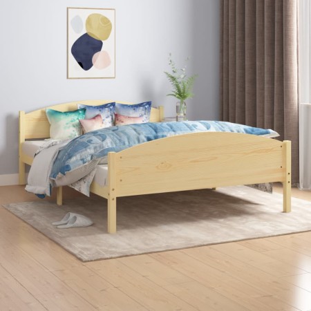 Estructura de cama de madera maciza de pino 140x200 cm de vidaXL, Camas y somieres - Ref: Foro24-322029, Precio: 123,70 €, De...