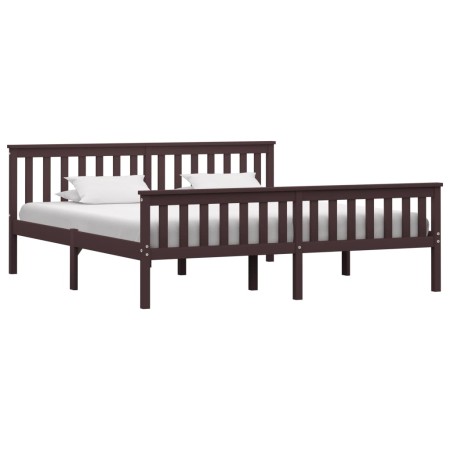Estructura de cama madera maciza pino marrón oscuro 180x200 cm de vidaXL, Camas y somieres - Ref: Foro24-283237, Precio: 187,...