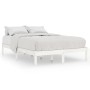 Estructura de cama de madera maciza de pino blanco 140x200 cm de vidaXL, Camas y somieres - Ref: Foro24-810018, Precio: 84,59...
