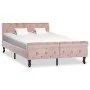 Pink velvet bed frame 120x200 cm by vidaXL, Beds and slatted bases - Ref: Foro24-288566, Price: 371,45 €, Discount: %