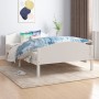 Estructura de cama de madera maciza de pino blanco 140x200 cm de vidaXL, Camas y somieres - Ref: Foro24-322034, Precio: 141,4...