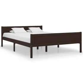 Estructura de cama madera maciza pino marrón oscuro 120x200 cm de vidaXL, Camas y somieres - Ref: Foro24-322119, Precio: 96,3...